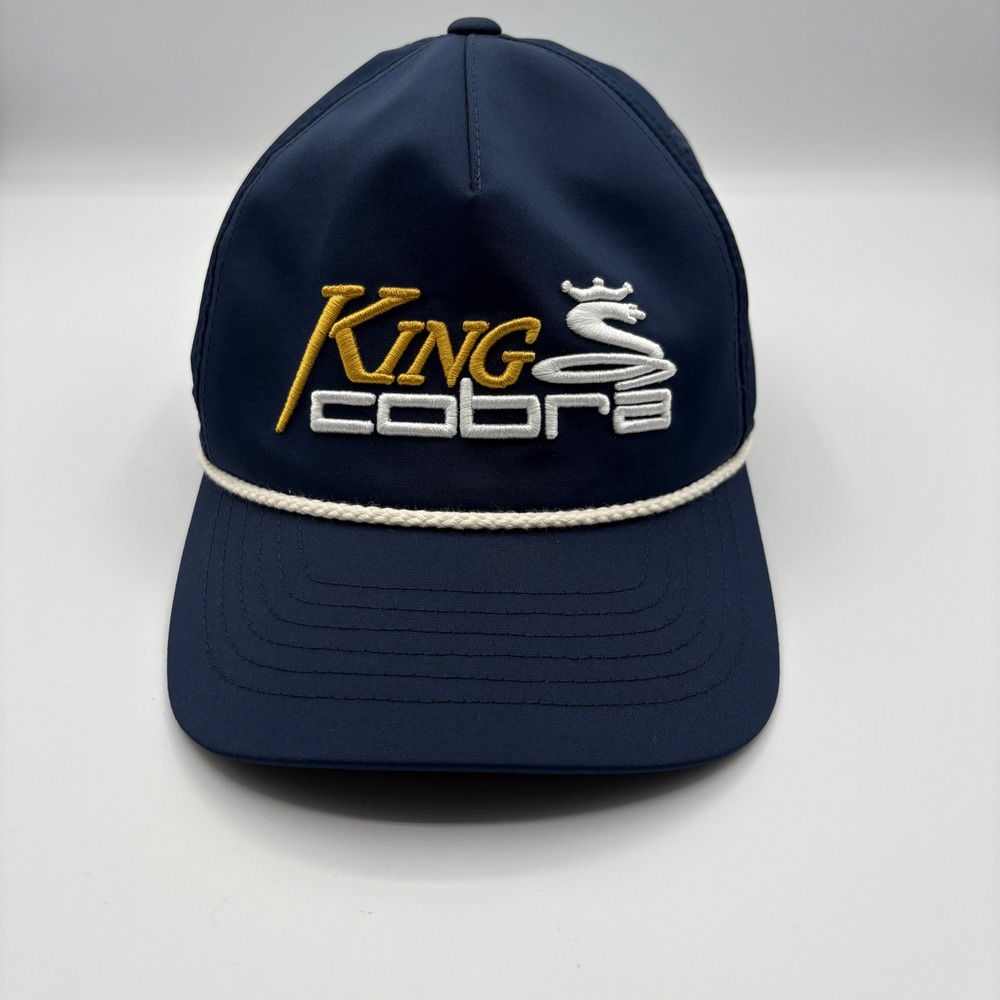 King Cobra Rope Snapback Hat Blue Golf Adjustable Cap Logo